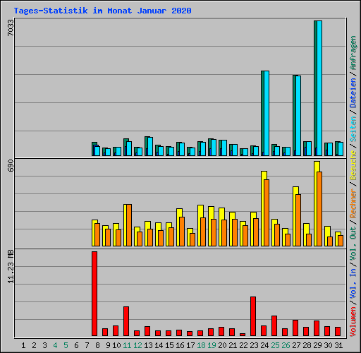 Tages-Statistik im Monat Januar 2020