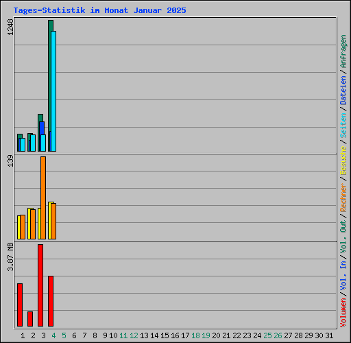 Tages-Statistik im Monat Januar 2025