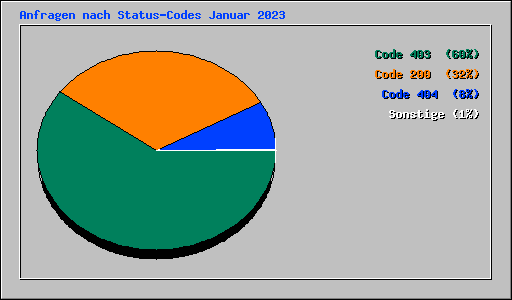 Anfragen nach Status-Codes Januar 2023