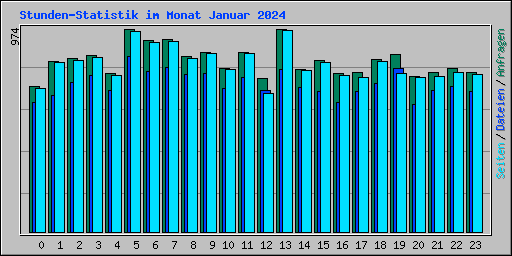 Stunden-Statistik im Monat Januar 2024