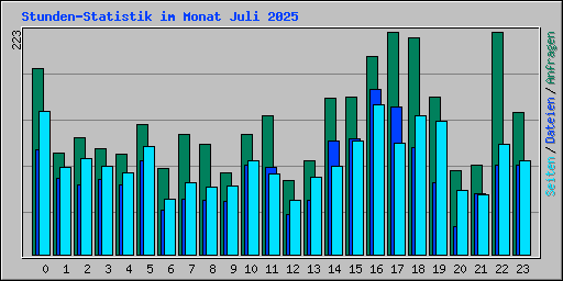 Stunden-Statistik im Monat Juli 2025
