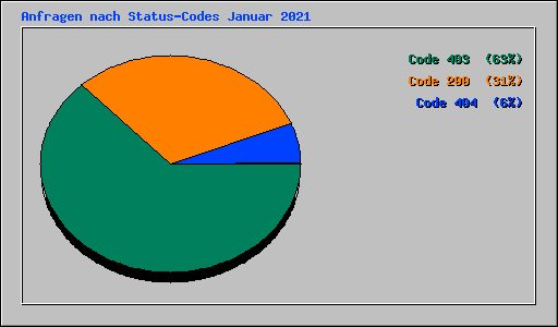 Anfragen nach Status-Codes Januar 2021